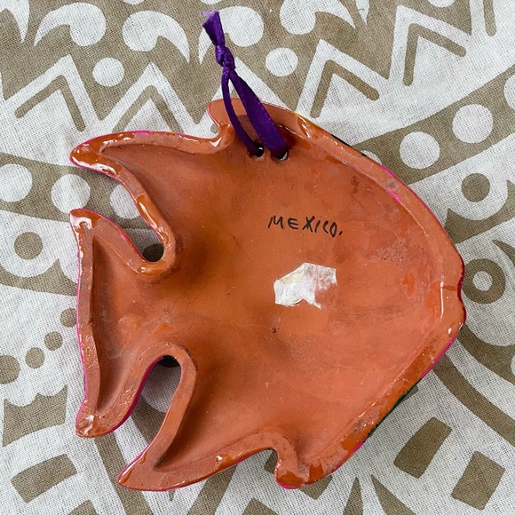 Mexican Talavera Pottery Terracotta Clay Fish Wall Hanging Art - Picture 4 of 5
